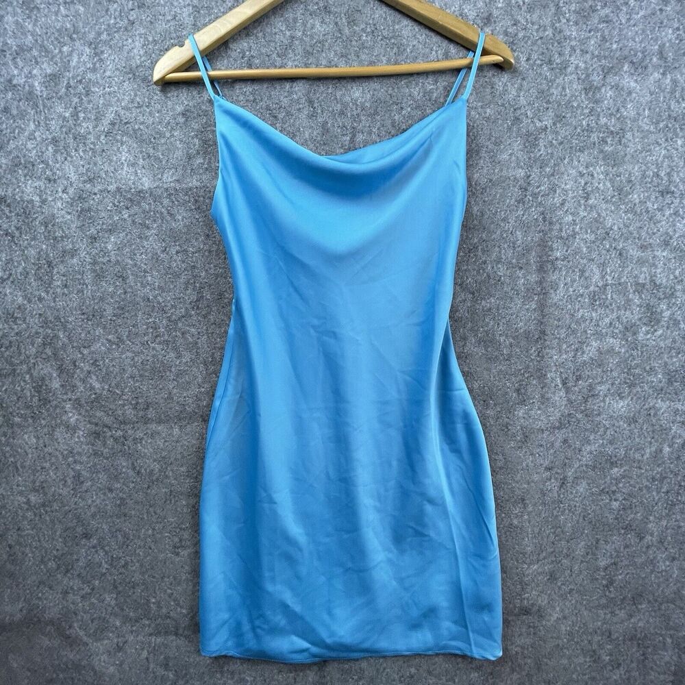 Urban Outfitters Slip Dress Extra Small Aqua Cowl‎ Neck Strappy